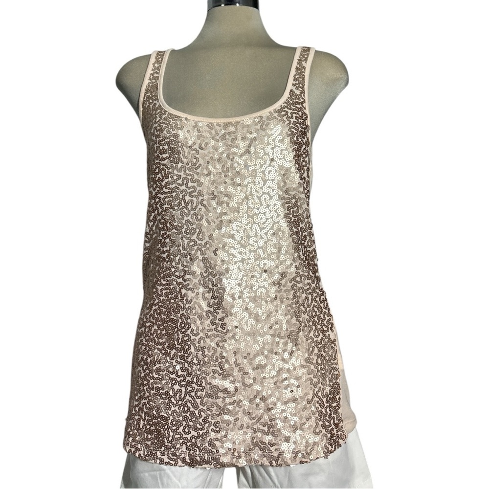 Old Navy Sequin Tank Top - Cream Size Large